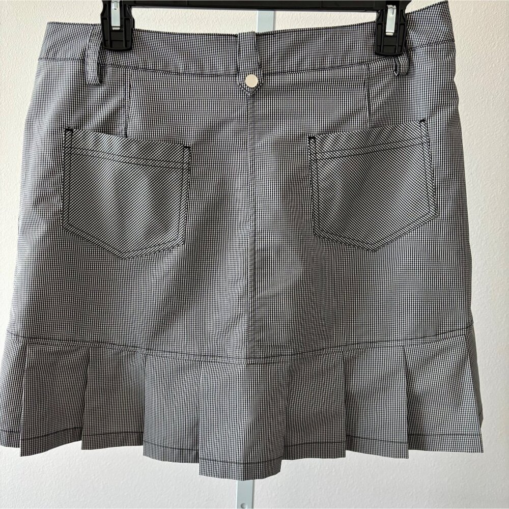 IBKÜL Golf Skort 8 Gingham Check Pleated Hem UPF 50 Activewear Tenniscore Preppy - Picture 12 of 13